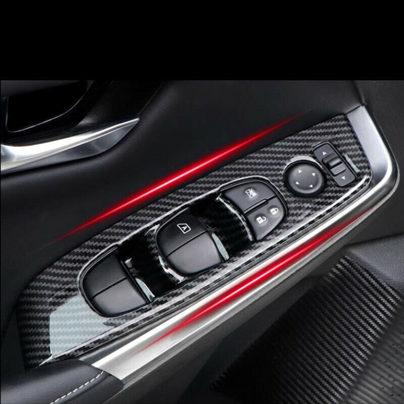 Carbon Fiber Style Window Lift Switch Panel Cover Trim for Nissan Sentra 2020-22