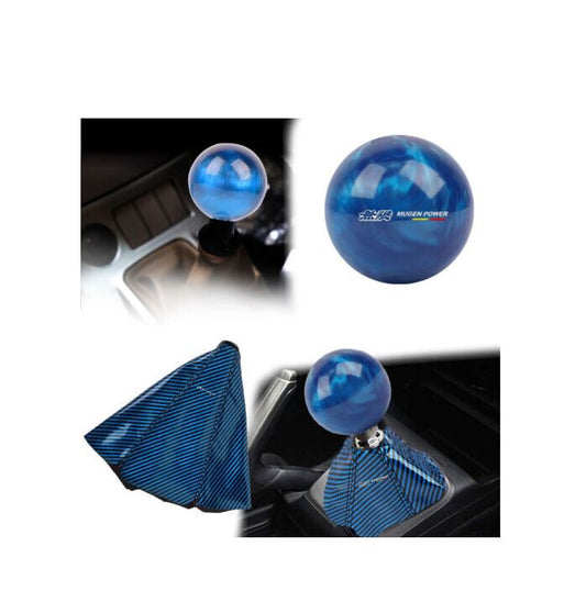 Manual gear shift lever and transmission shoe cover, Mugan Blue, for Honda for Acura