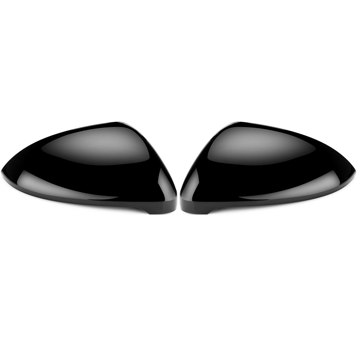 Two-piece gloss black wing mirror cap housings for Volkswagen for Golf MK7 Mk7.5 GTI 2013-2018.