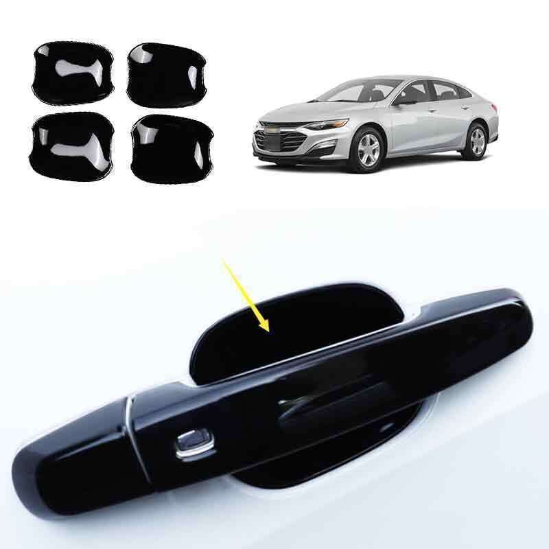 4X Gloss Black Exterior Door Bowl Cup Cover Trims for Chevrolet Malibu 2016-2024