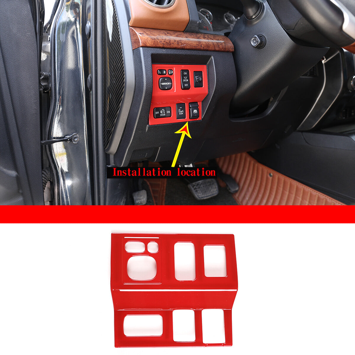 For Tendera 2014-2021, red ABS interior headlight switch button cover decoration. n