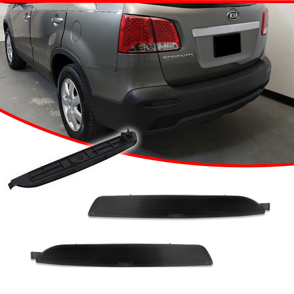 Smoke Lens Bumper Reflector Kit for 2011-2013 for Kia Sorento (Rear Left & Right 2 Pieces) Q