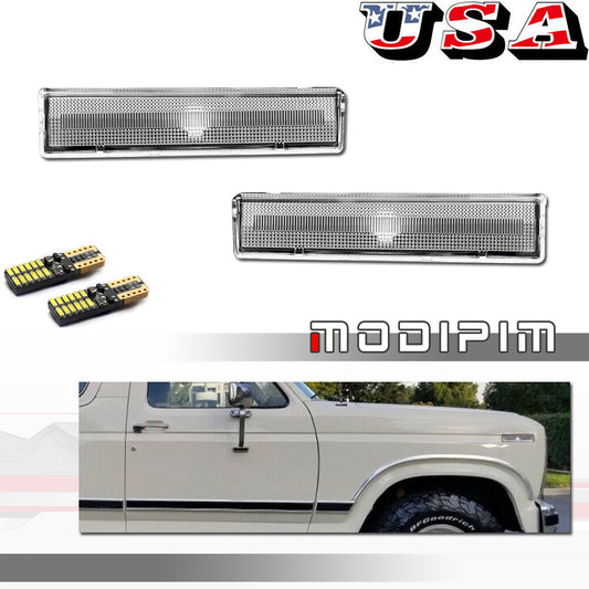 Clear Front Corner Side Marker Light Amber Bulb Fits 1980 - 1986 for F150/250/350- v