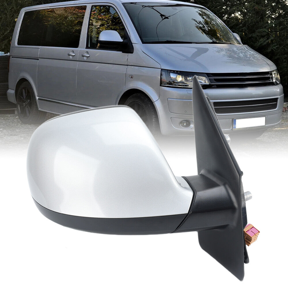 F¨¹r for VW T5 Transporter 2010-2015 Au?enspiegel R¨¹ckspiegel Silber Rechts 7 Draht