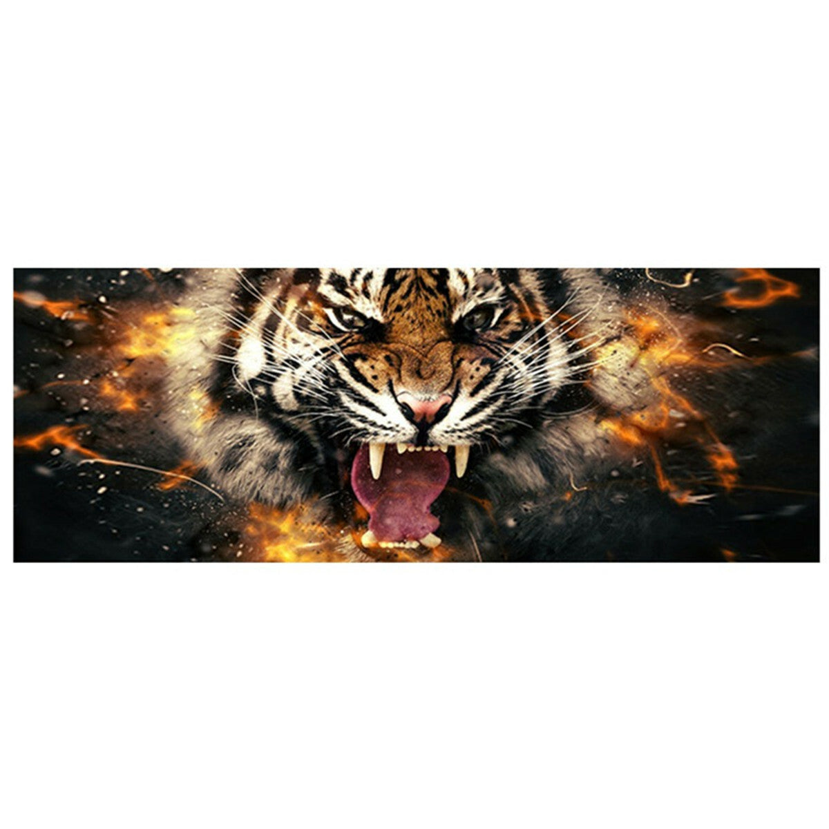 Car Rear Window Perforated Sticker Decal Film 3D Tiger Head Graphics 135x36cm