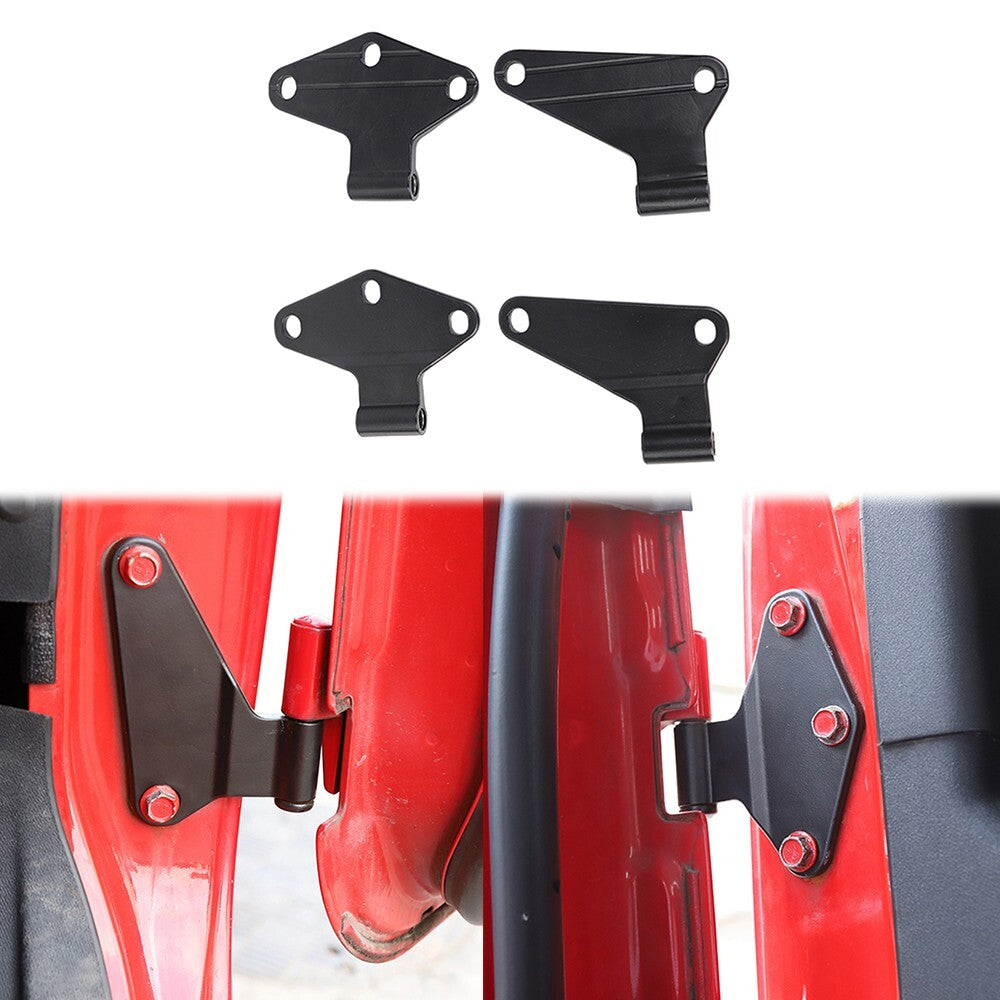 Body Door Hinge Replacement Set Powder Coat for Jeep for Wrangler JK 2007-2018 Black Q