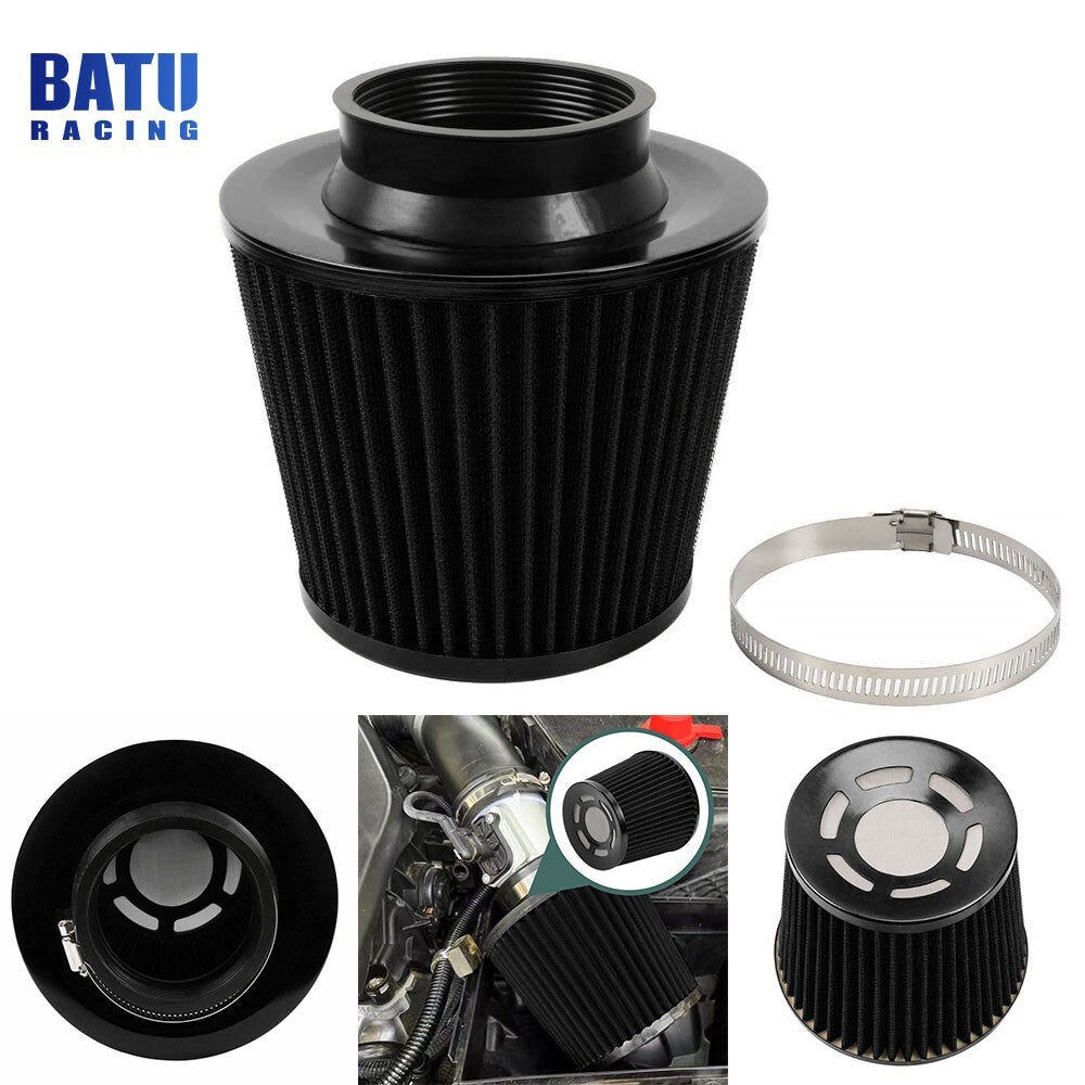 Universal 100mm High Flow Inlet Cold Air Intake Cone Replacement Dry Air Filter