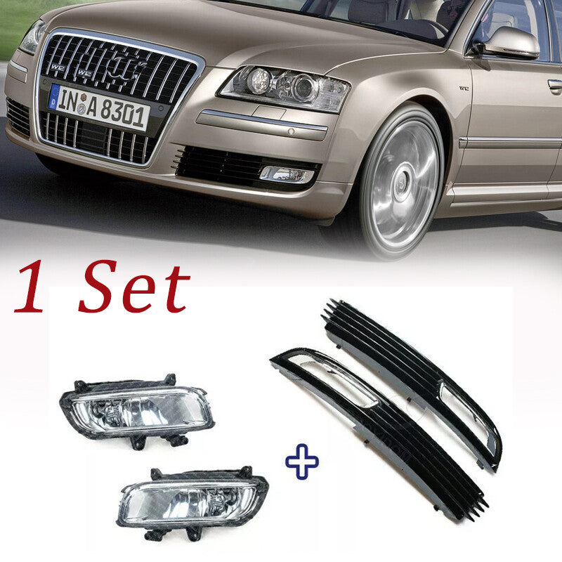 Fog Lamp With Front Bumper Grille Cover for Audi for A8 QUATTRO for A8 D3 2008 2009 2010