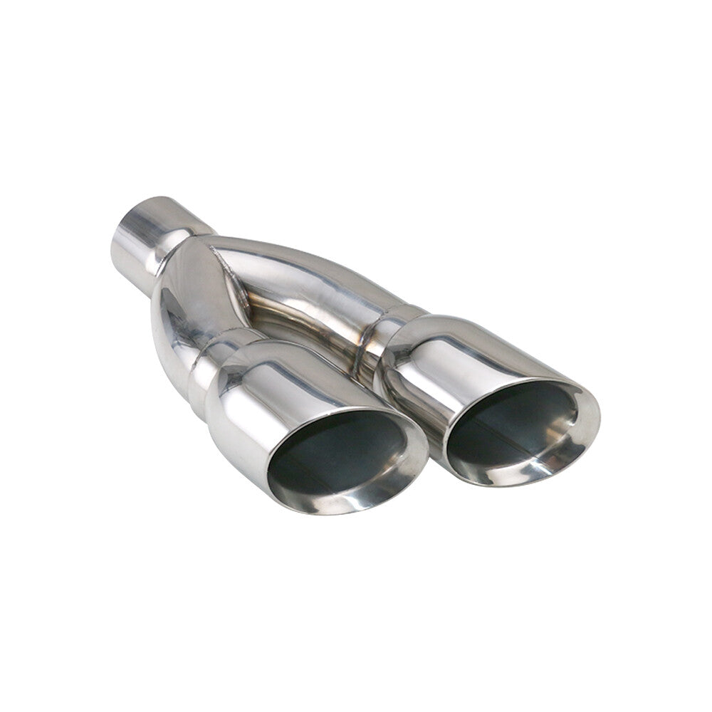 80mm ID 4 OD Universal Exhaust Slant Tips Stainless Steel 405mm Dual Tip