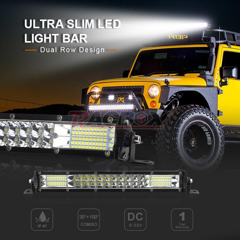 10inch 180W LED Work Light Bar Dual Row Spot Flood Combo Truck SUV ATV 4WD UTE
