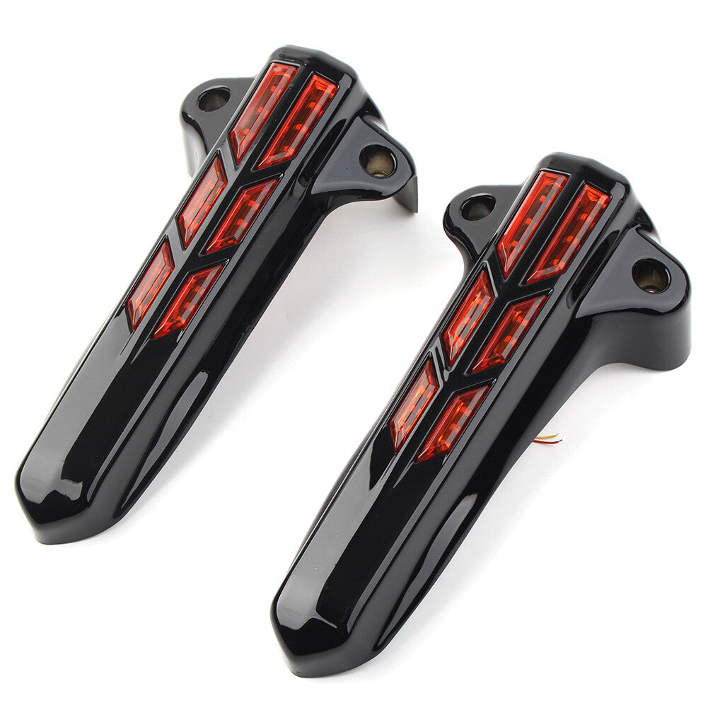 Front Fork Leg Covers LED Smoke Light for Harley FLHR FLHTK FLHX '2014-'20 Black
