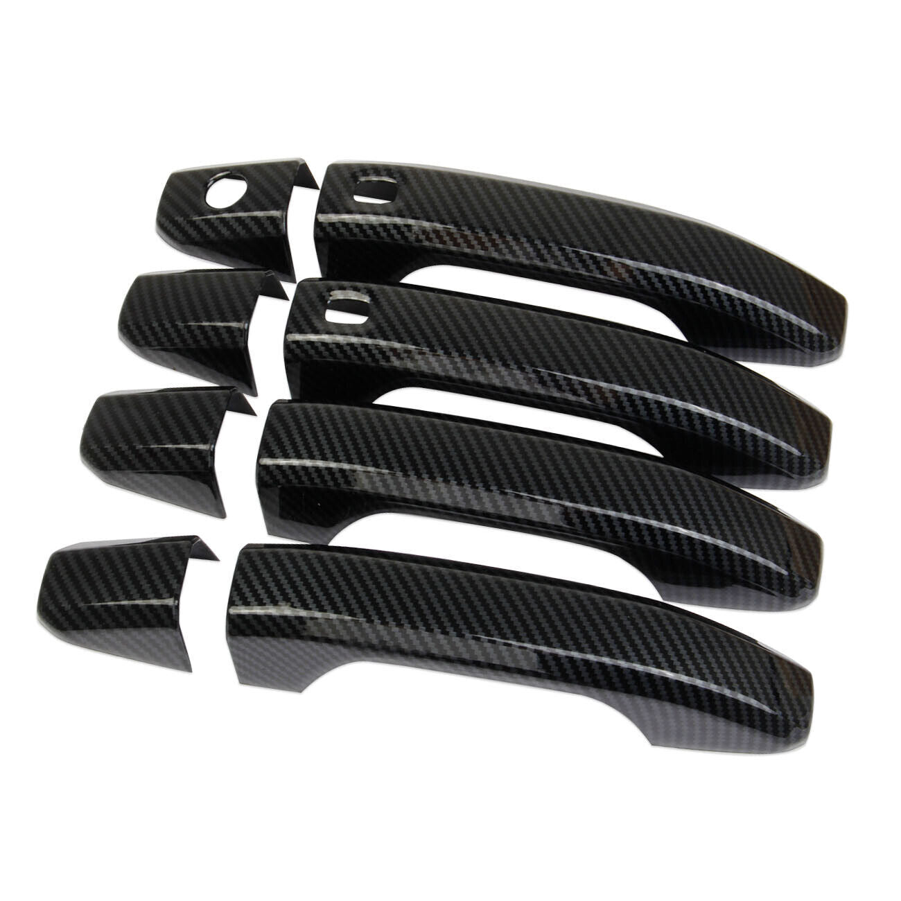 for Chevrolet Silverado Carbon Fiber Side Handle Cover Trim (with Buttons)