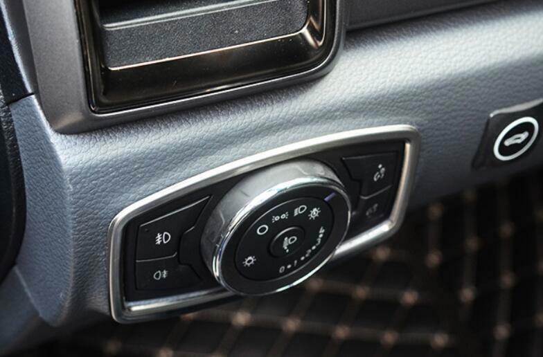 for Ford Ranger 2015-2021 Silver Titanium Car Function Control Button Frame Trim