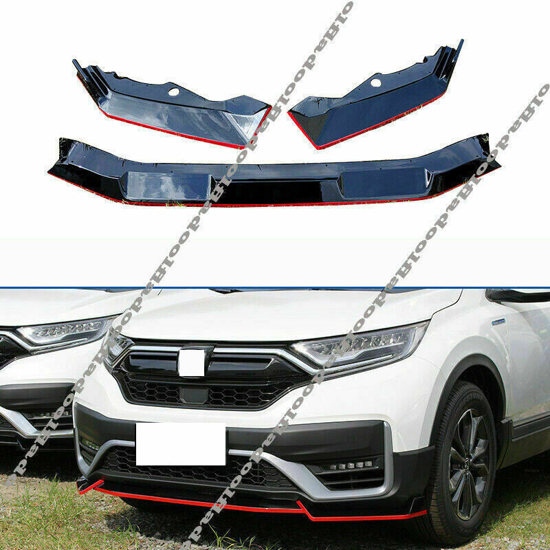 for Honda CR-V 2020-22 BlackRed Front Bumper Lip Splitter Spoiler Cover Guard3