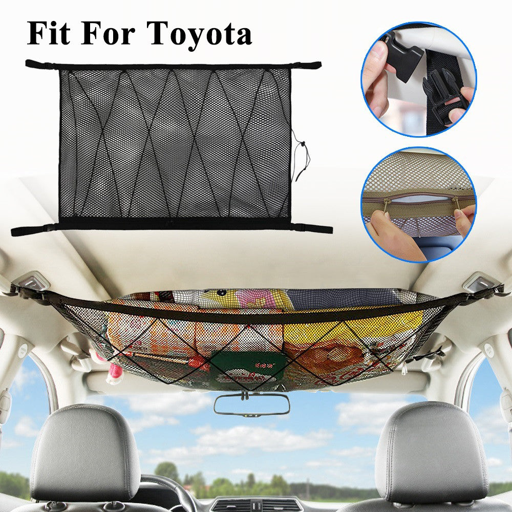 for Toyota Accessories Car Roof Top Ceiling Cargo Net Pocket Mesh Bag Organizer Q