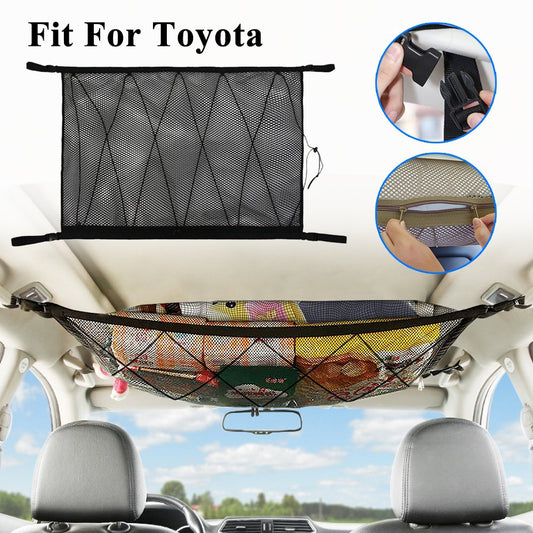 for Toyota Accessories Car Roof Top Ceiling Cargo Net Pocket Mesh Bag Organizer Q
