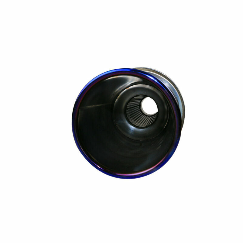 2.5 ID 4 OD Rolled Straight Exhaust Muffler Tip 6 Body Resonator Blue