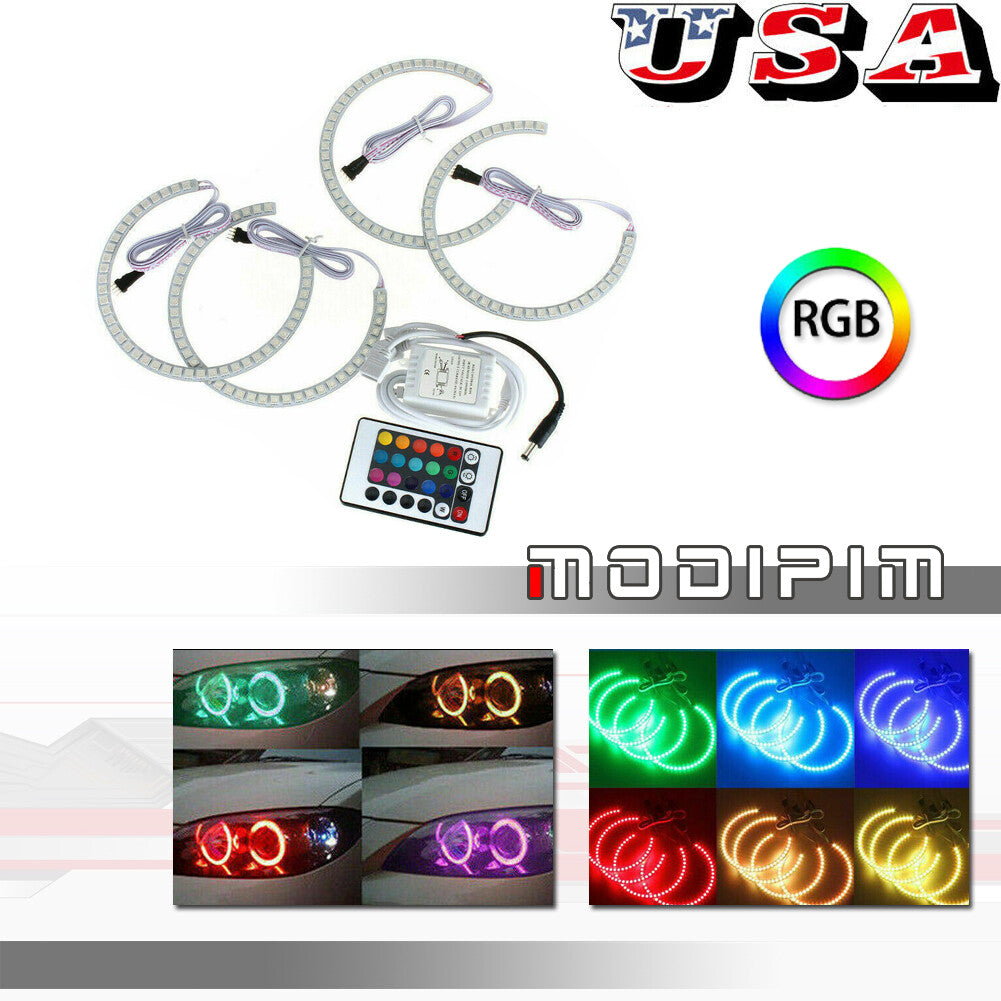 Multicolor Xenon Headlight RGB LED Angel Eyes for E38 E39 E46 3 5 7 - v