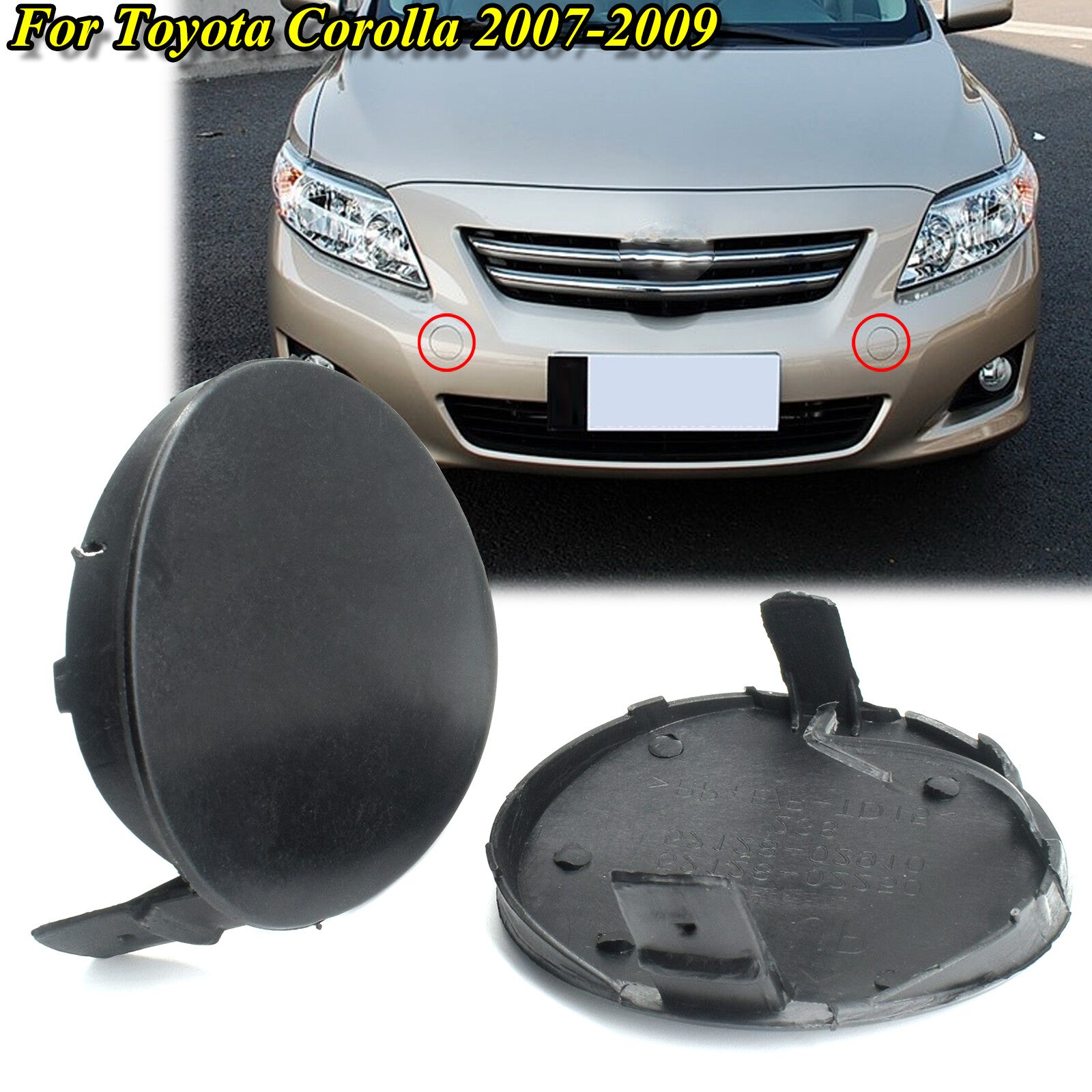 Car Tow Hook Cover Eye Cap for Corolla Ascent 07-10 Front Bumper Right Left Caps Q