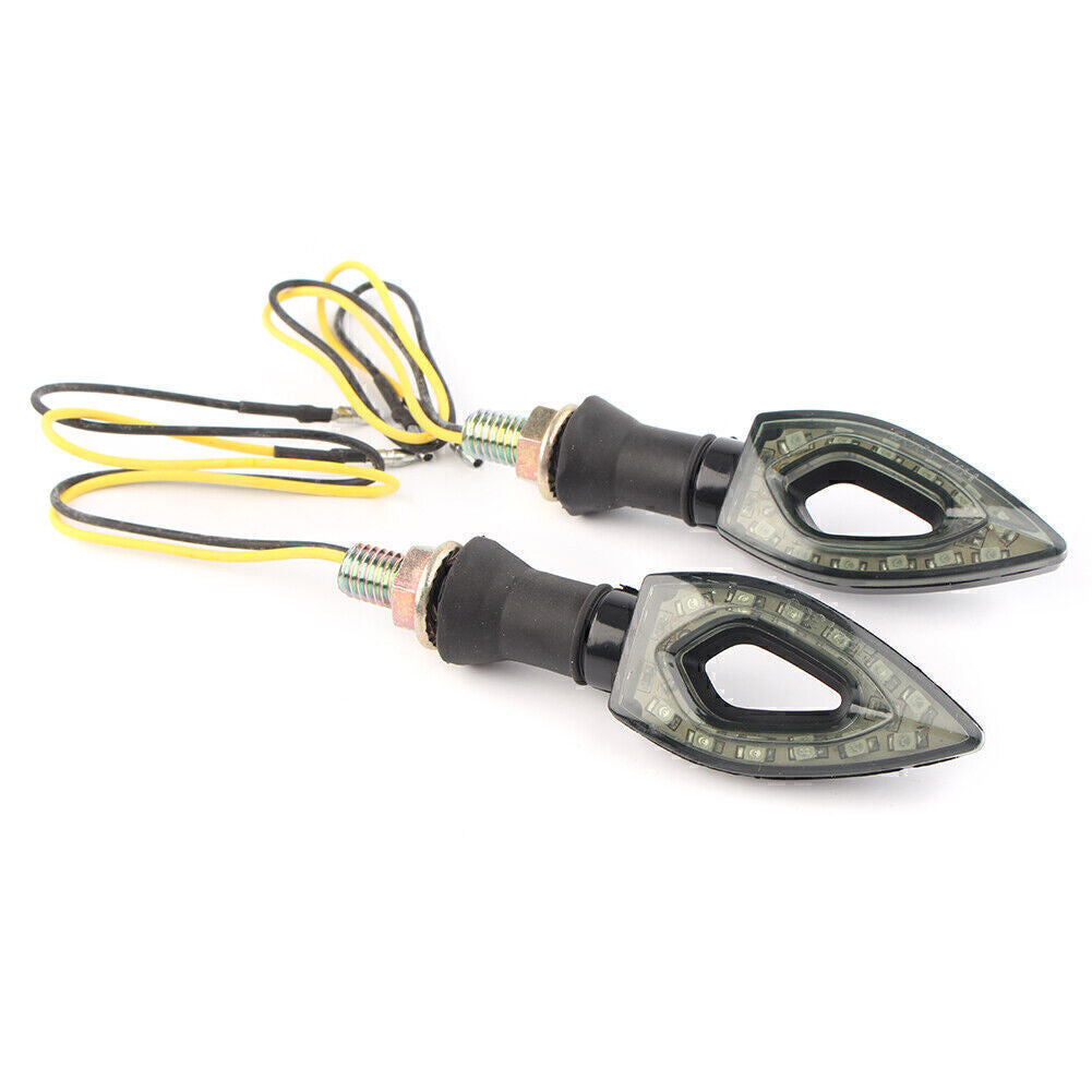 For Motorcycles 12 LED Turn Signal Indicator Blinker Amber Light Lamps Universal Q