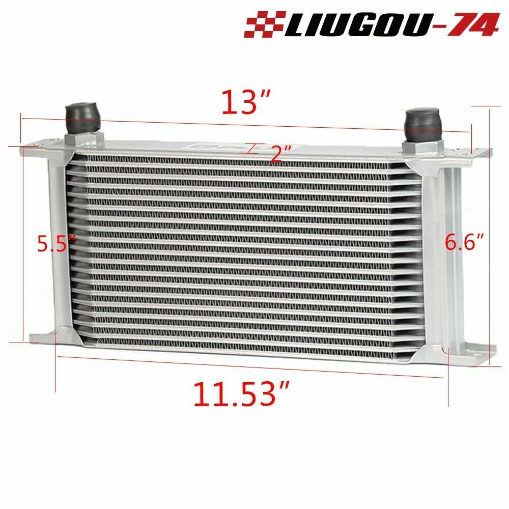 19 Row 10AN Universal Transmission Oil Cooler + Oil Filter Relocation Adapter Kit - v