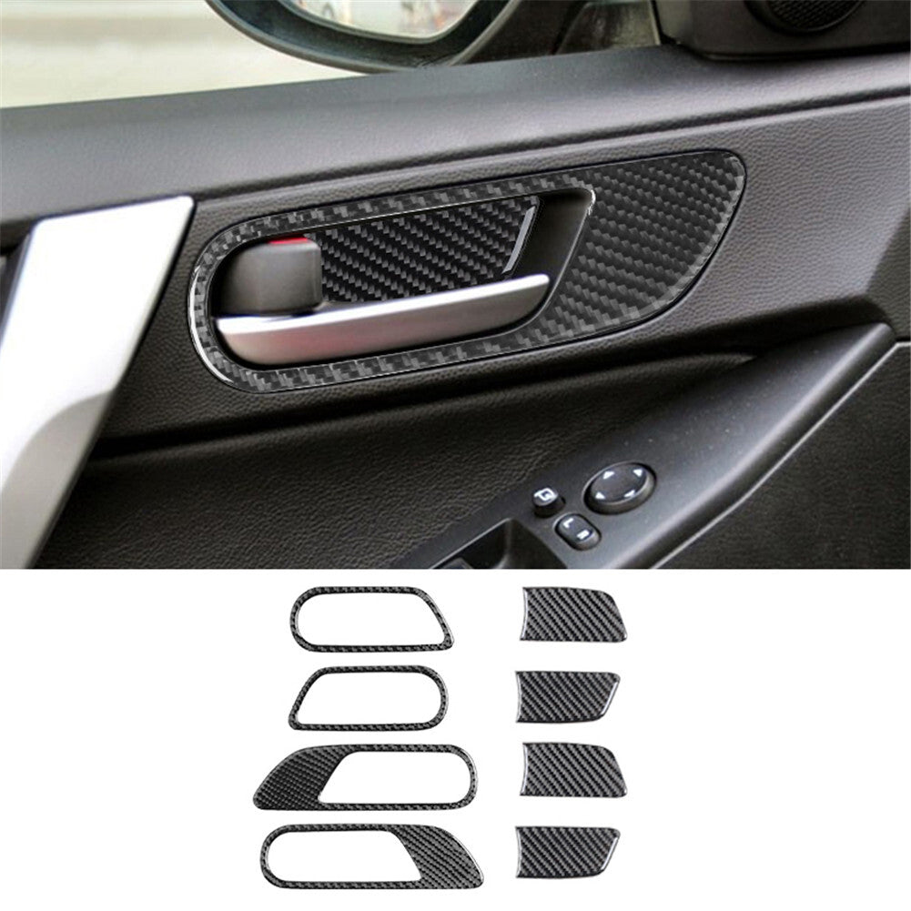 8PCS Carbon Fiber Interior Door Handle Cover Trim for Mazda 3 Axela 2010-2013