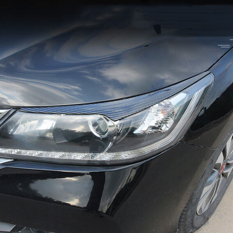 for Honda Accord 2014-2015 Carbon Fiber Headlight Front Lamp Eyelid Cover Trim