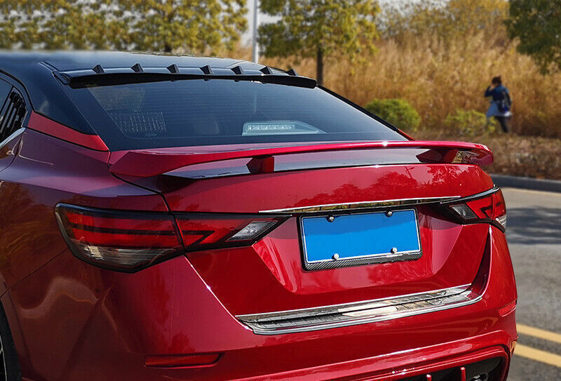ABS Bright Black Roof Trunk Spoiler Wing Flap Trim 1P for Nissan Sentra 20-2023