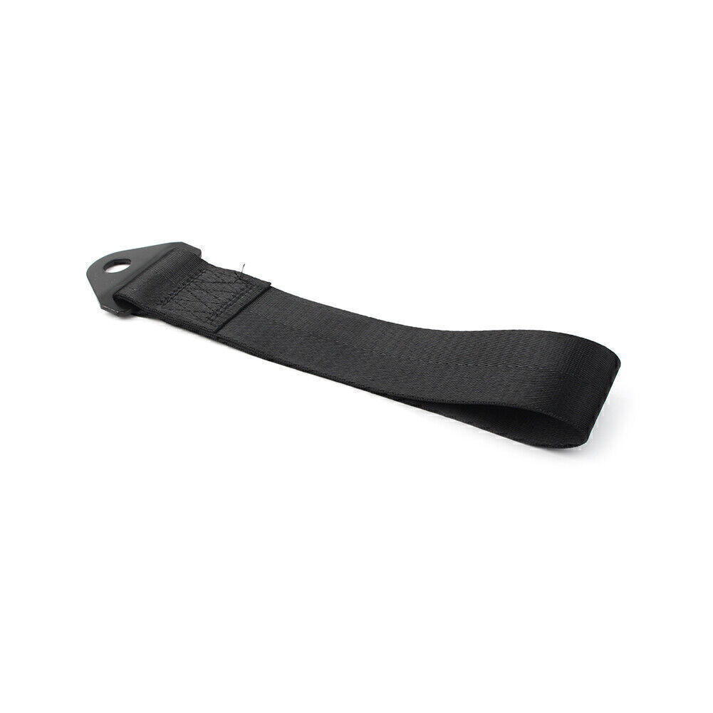 Racing Car Towing Strap Belt Black Rope Rally Hook Universal Rear/Front Bumper