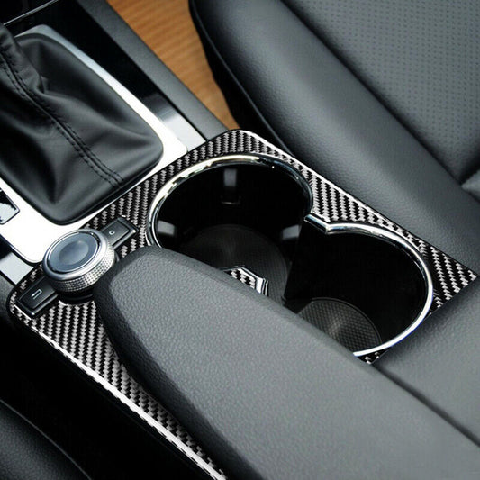 Real Carbon Fiber Car Water Cup Holder Frame Cover Trim for Benz C Class W-204 Q