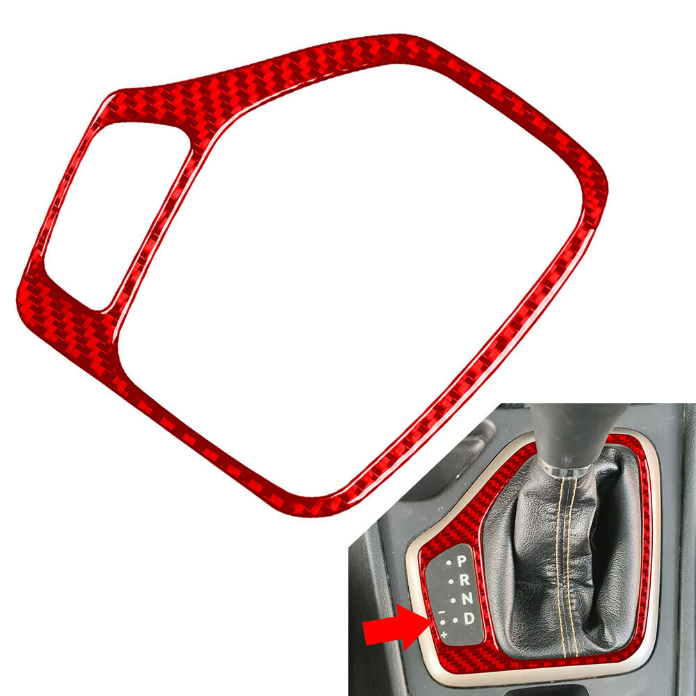 Carbon Fiber Red Gear Shift Panel Cover Trim for Jeep Cherokee 2014-2018 Q