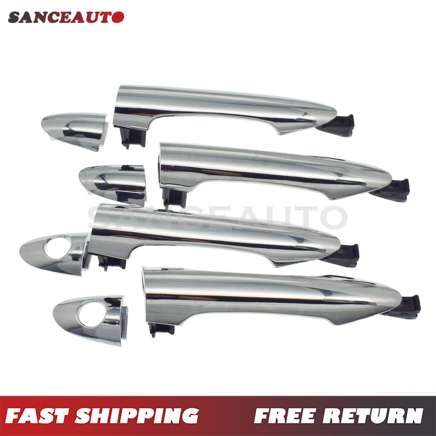 Chrome front and rear left exterior door handles for Kia Picanto 2011 - 2016 (New) n