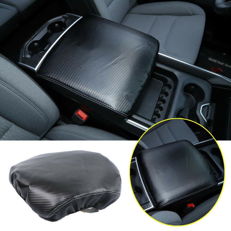 For 2018-2021 for Dodge for RAM 1500 Carbon Center Armrest Box PU Leather Cushion v