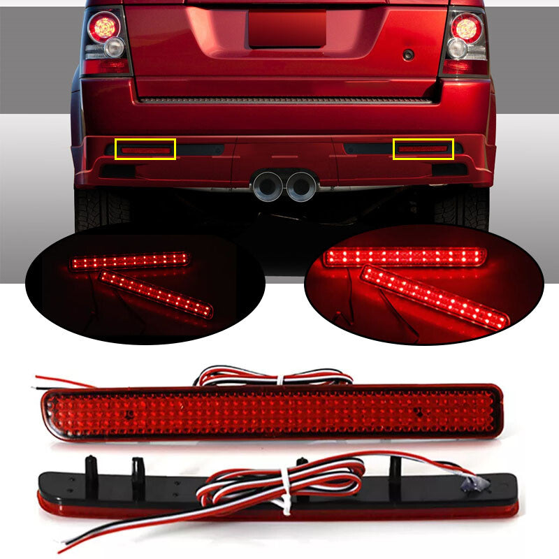 for Range Rover Sport 2010-2013 1Pair LED Rear Bumper Brake Light Reflector Lamp v