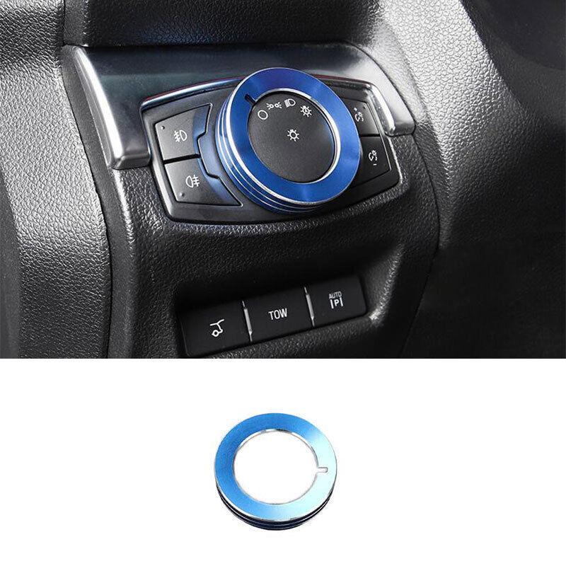 Headlight Switch Control Button Trim for Ford Explorer 2011-2019 Blue Aluminum