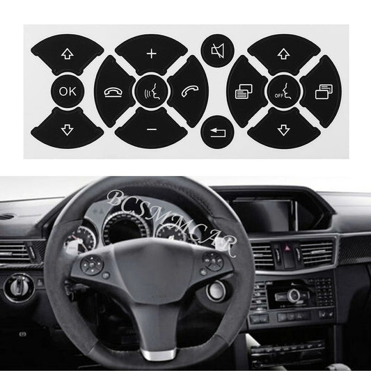Replacement Steering Wheel Button Sticker Fit for Mercedes Benz C250 2007-2014
