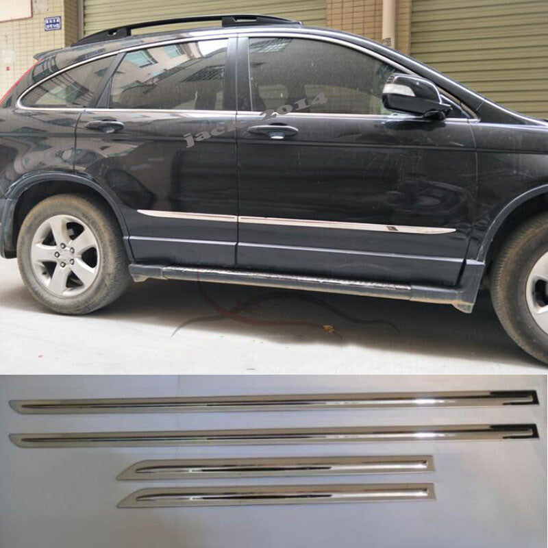 for Honda CR-V 2007 - 2011 Steel Chrome Door Body Bottom Strips Cover Trim 4x