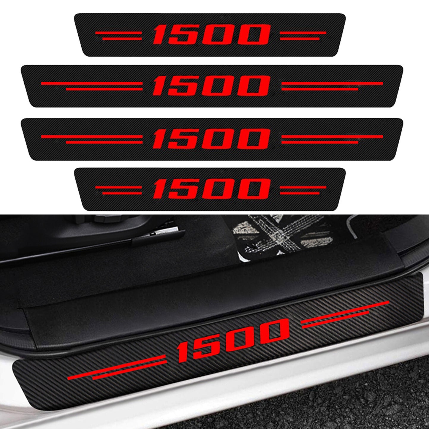 4-piece for GMC for Sierra 1500 accessory set with red lettering for cab door and window protection - n