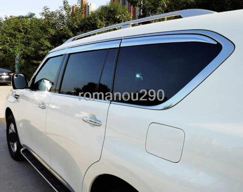 for Nissan Armada 2017-2019 Chrome Window Visor Vent Shades Sun Rain Guard 6Pcs