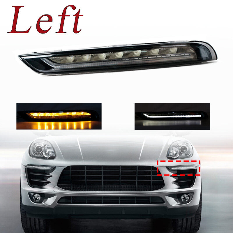 Left LED Daytime Running Lights for Porsche Macan 95B Base S Turbo GTS SUV 2014 - 2018