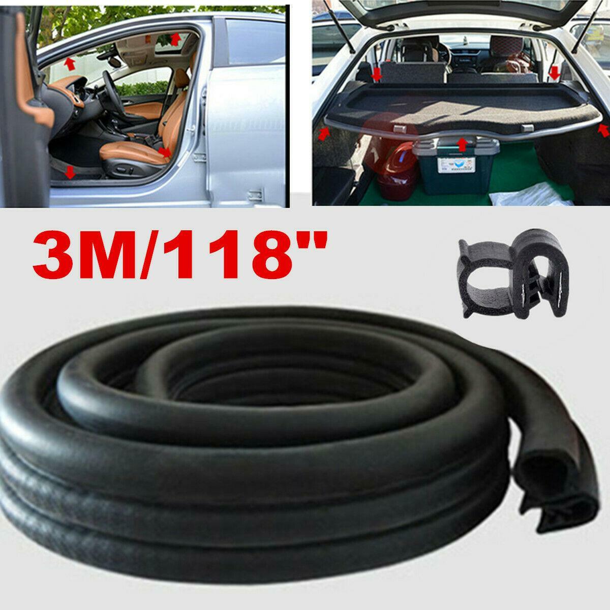 Rubber Sealing Strip for Car Door Covers and Trunk Trim Edge Molding - Black n