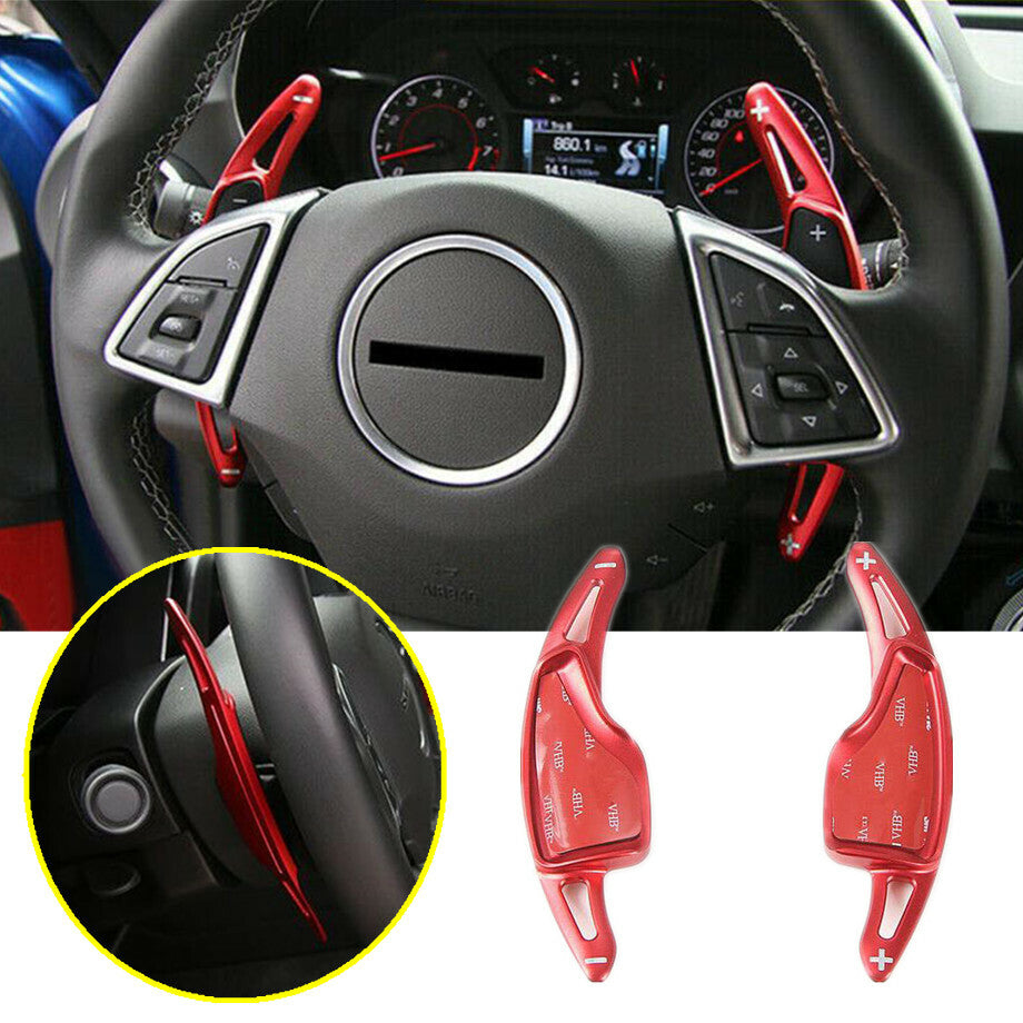 For Camaro 2017-2021 Red Car Steering Wheel Shift Paddle Lever Shifter v