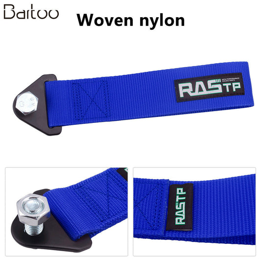 Towing Strap Rope High Strength Nylon Blue Trailer Racing Drift Rally Belt Hook Q