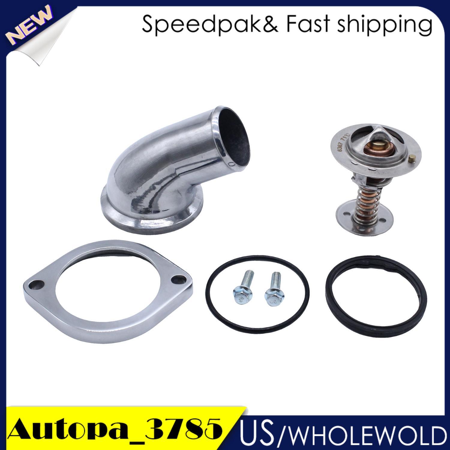 Thermostat  45 Degree Swivel Water Neck Housing Chrome Aluminum For LS2 LS3 LS1