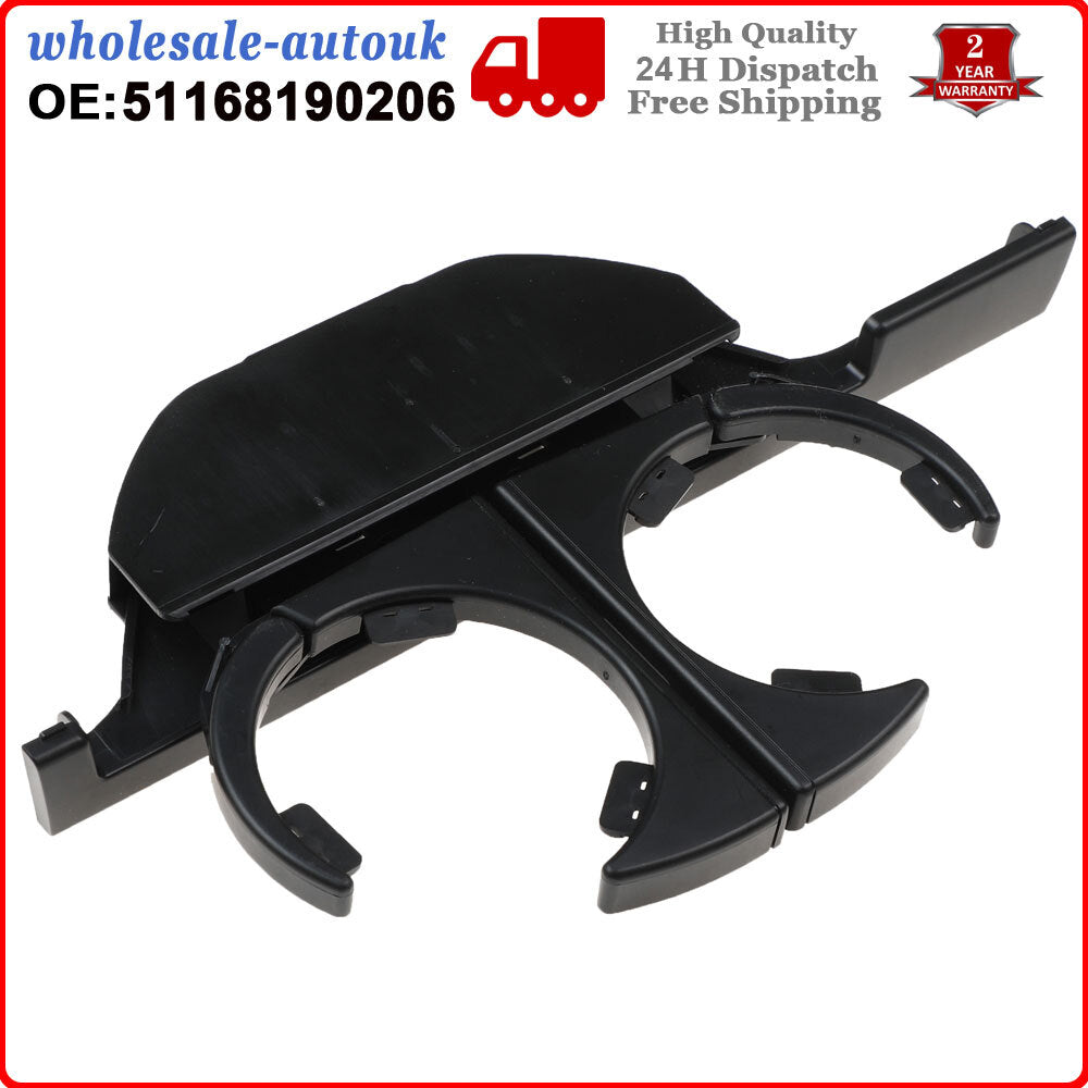 for BMW E39 5 Series 1995-2004 (RHD) Black Front Center Console Drink Cup Holde Q