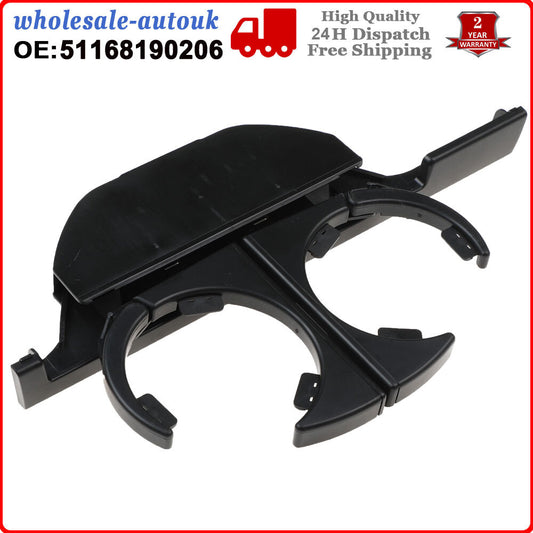 for BMW E39 5 Series 1995-2004 (RHD) Black Front Center Console Drink Cup Holde Q