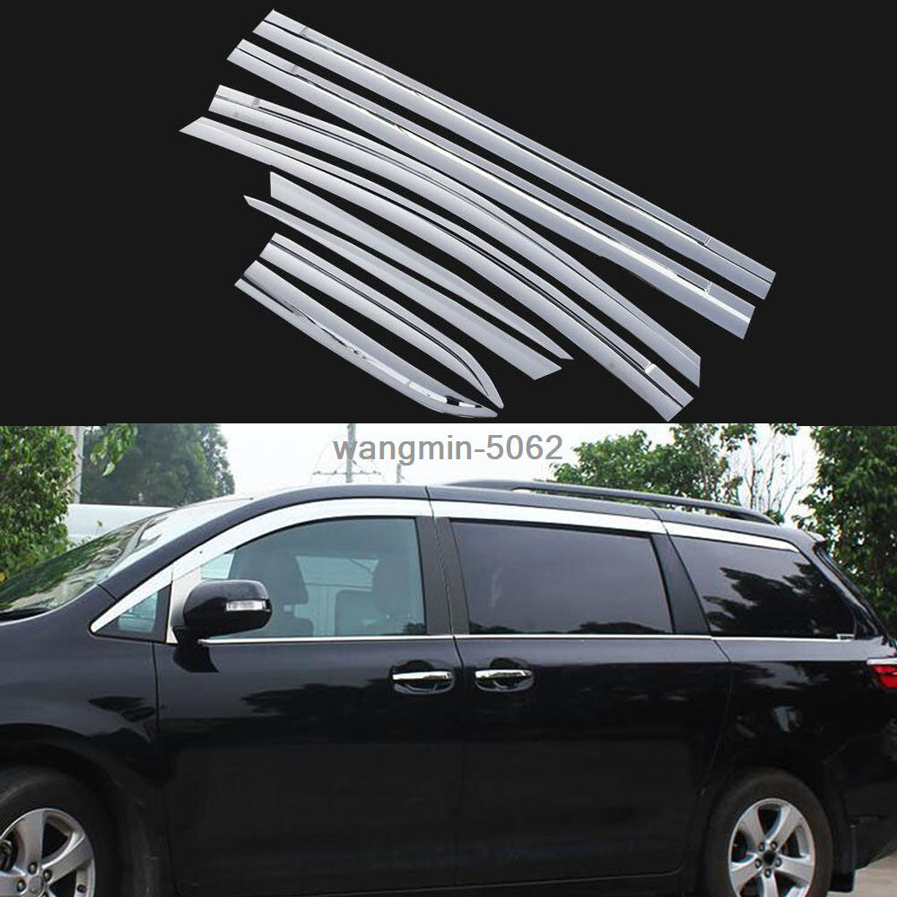 2011-2020 for Toyota for Sienna Chrome Window Visor Vent Shades Sun Rain Guard trim