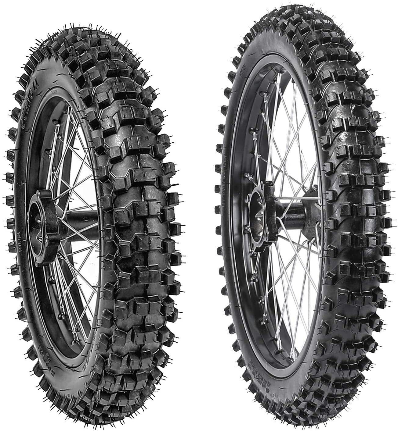 Front 70/100-17 + Rear 90/100-14 tires and rims suitable for Apollo 125 SSR CR85- tumbler bikes.