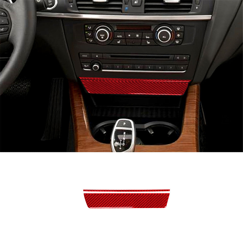 Red Carbon Fiber Climate A/C Control Cover Trim for Tiguan 2013-2017 v