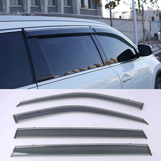 4x for Hyundai Palisade 2020-22 W/Chrome Window Visor Shade Sun Rain Guard Cover